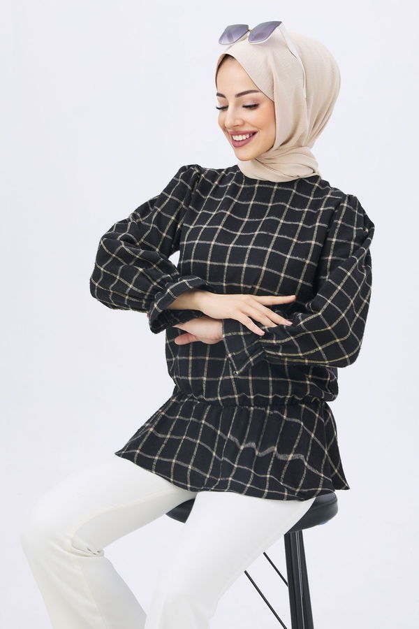 Düz Orta Kadın Vizon Bluz - 11158