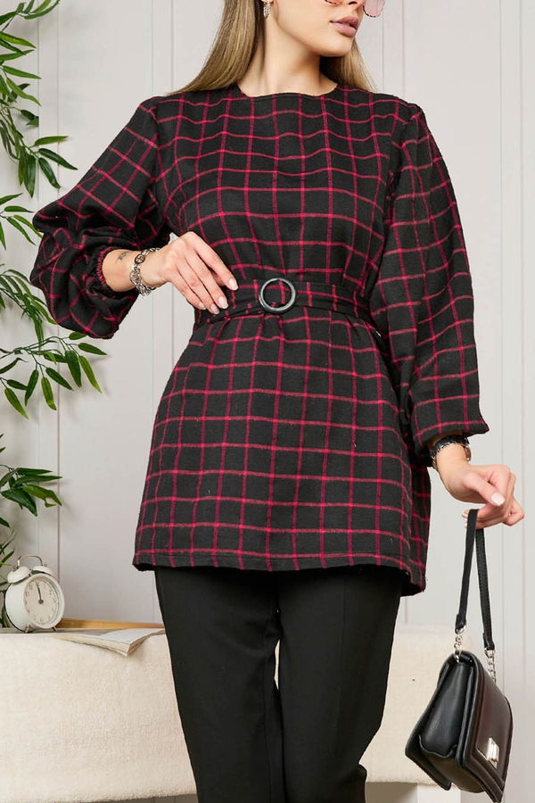 Düz BİSİKLET Kadın Bordo Tunik - 11159 BORDO