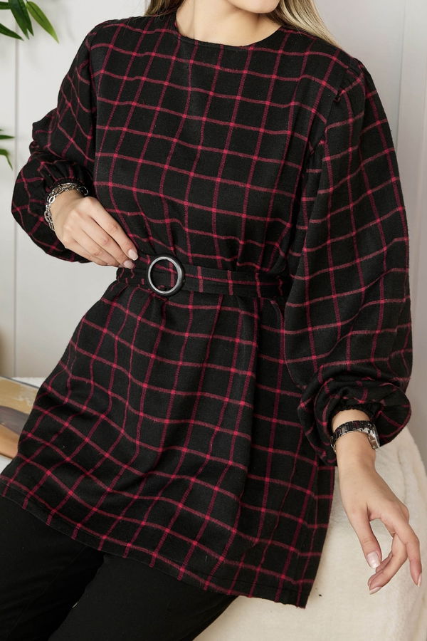 Düz BİSİKLET Kadın Bordo Tunik - 11159 BORDO