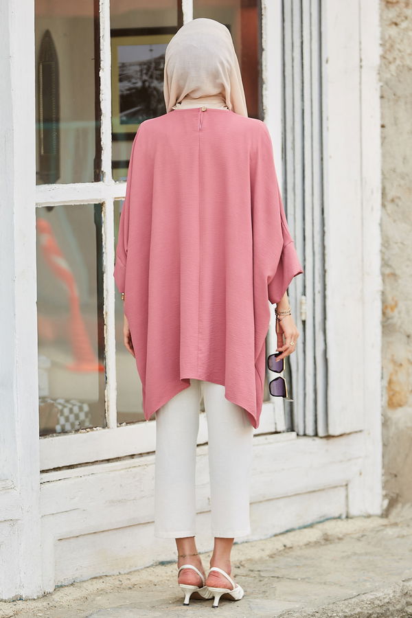Düz Orta Kadın Pembe Tunik - 21044