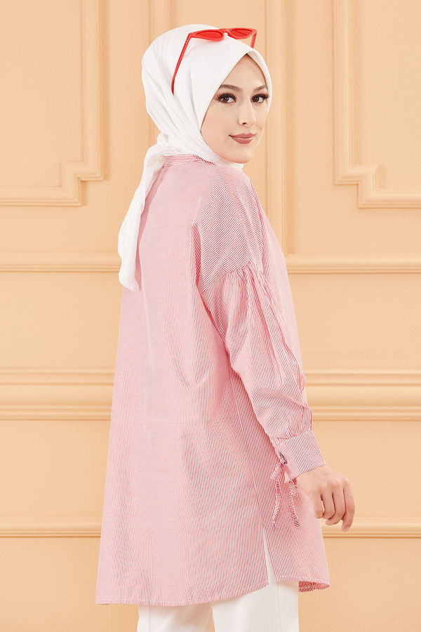 Düz Orta Kadın Kırmızı TUNIK - 3495