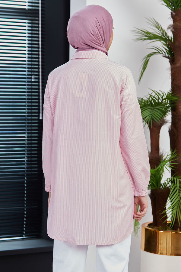 Düz Orta Kadın Pembe Tunık - 3503
