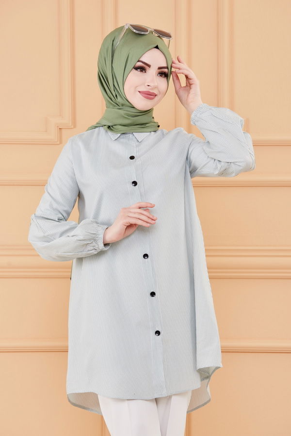 Düz Orta Kadın Yeşil TUNIK - 3505