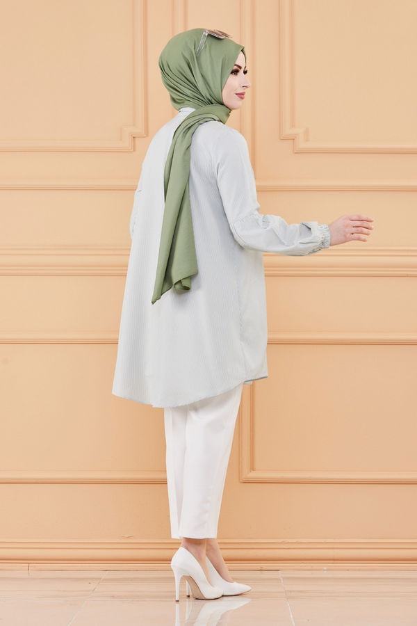 Düz Orta Kadın Yeşil TUNIK - 3505