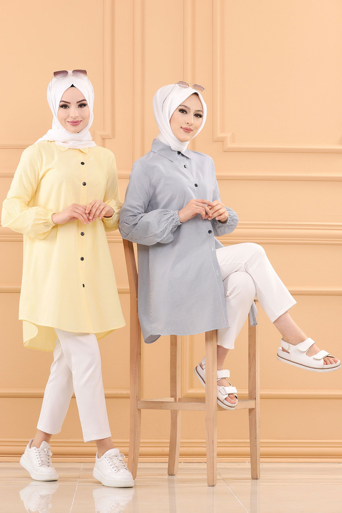 Düz Orta Kadın Yeşil TUNIK - 3505
