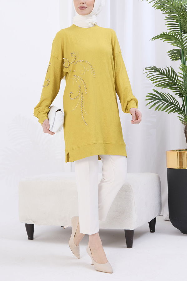 Düz Orta Kadın Yeşil Tunik - 60016