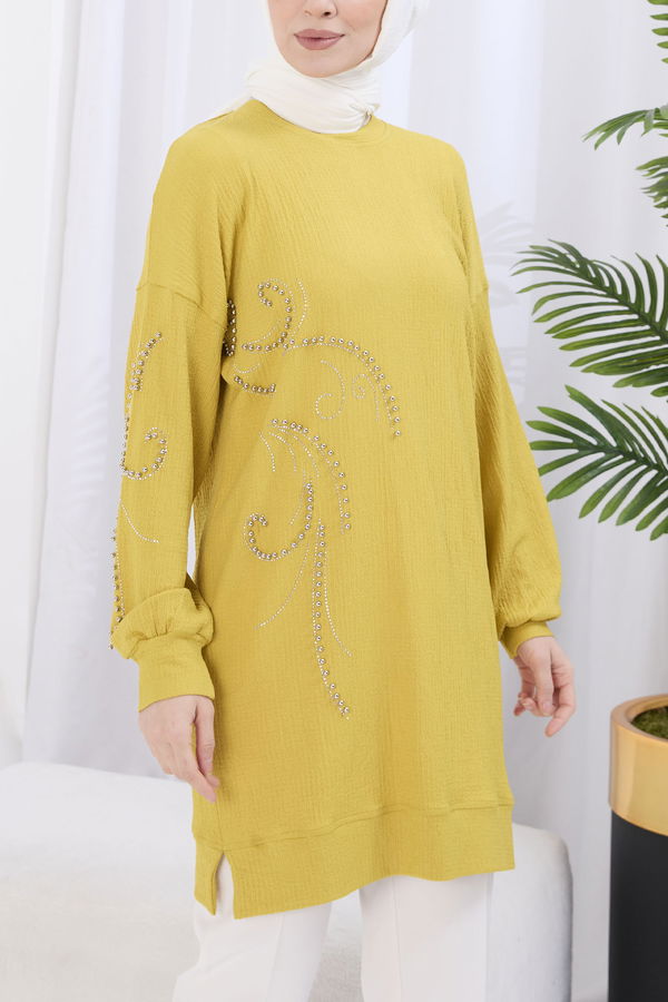 Düz Orta Kadın Yeşil Tunik - 60016