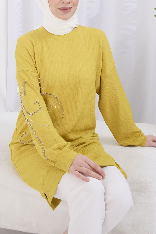 Düz Orta Kadın Yeşil Tunik - 60016