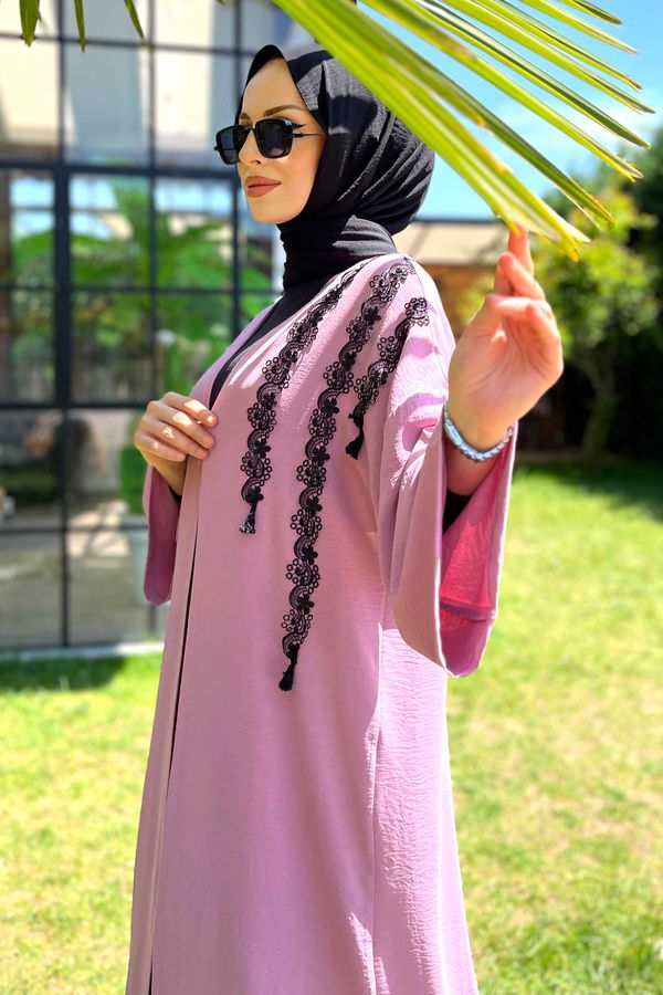 Düz Orta Kadın Pembe Hırka - 11510