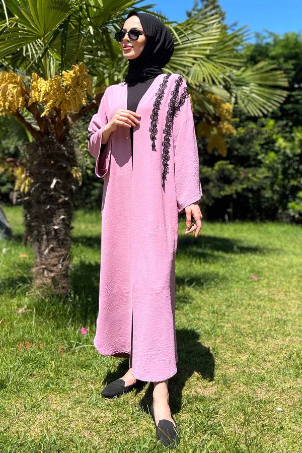 Düz Orta Kadın Pembe Hırka - 11510