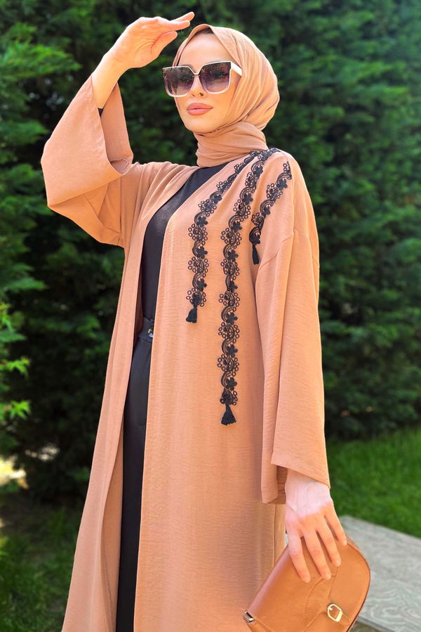 Düz Orta Kadın Taba Hırka - 11510