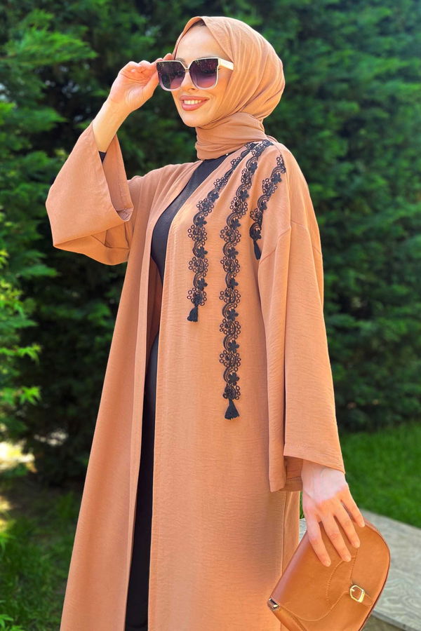 Düz Orta Kadın Taba Hırka - 11510