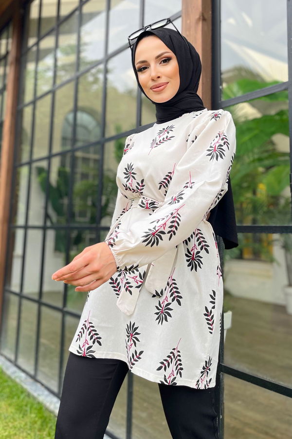 Düz Bisiklet Yaka Kadın Siyah Tunik - 11552