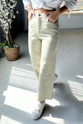 Düz Orta Kadın Yeşil Kot Pantolon - 22599