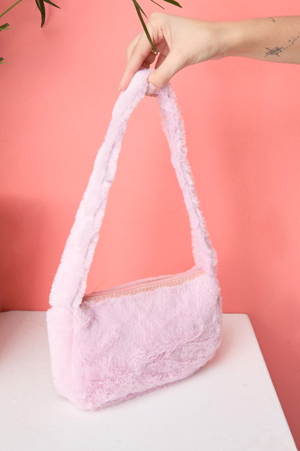 Kadın Pembe Peluş Çanta - 23629