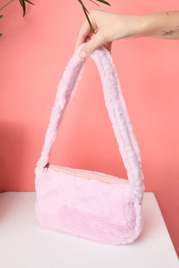 Kadın Pembe Peluş Çanta - 23629