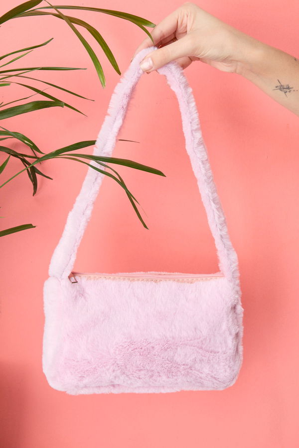 Kadın Pembe Peluş Çanta - 23629