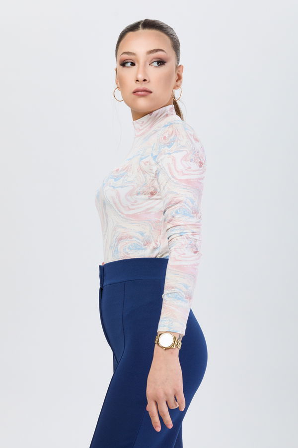 Düz Yarım Balıkçı Yaka Kadın Pembe Bady - 24186 PEMBE