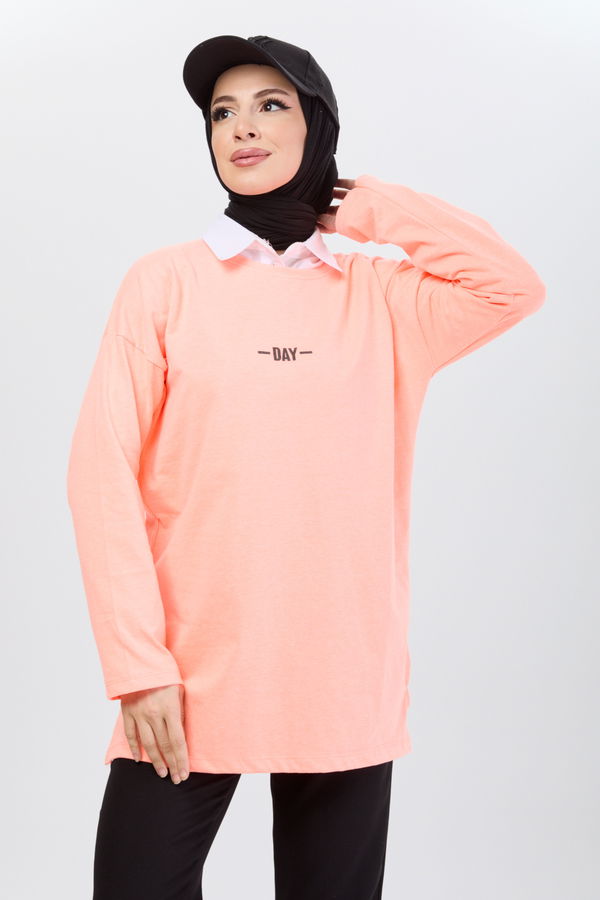 Düz Bisiklet Yaka Kadın Kırmızı T-Shirt - 24192 Kırmızı