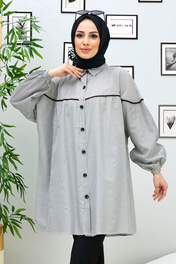 Düz Orta Kadın Siyah TUNIK - 3504 SİYAH