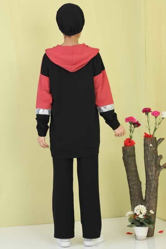 Düz Orta Kadın Pembe Baskılı Pul Detay Tunik Haki  - 6613