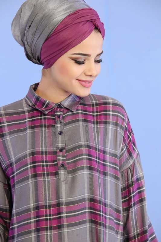 Düz Orta Kadın Antrasit Tunik - 6782 ANTRASİT