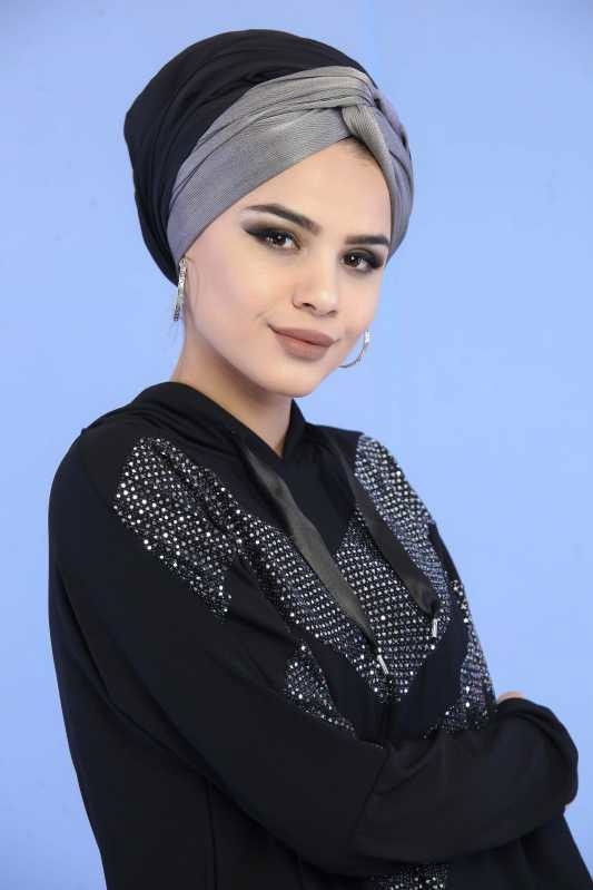 Düz Orta Kadın Siyah Pul Detay Tunik Siyah  - 6874