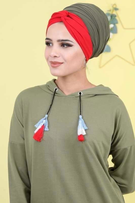 Düz Orta Kadın Haki Tunik Siyah 03 5104 - 5104