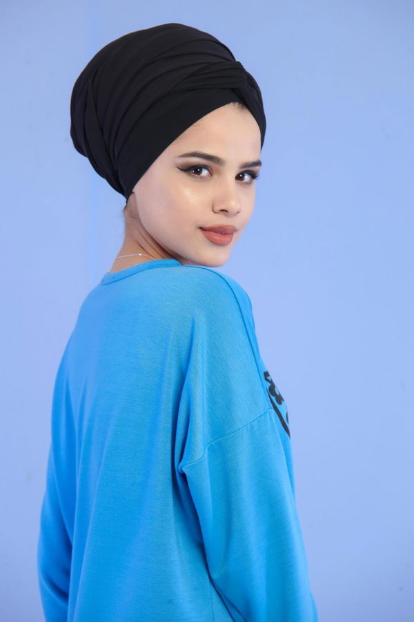 Düz Orta Kadın Mavi Baskılı Tunik Haki  - 5107