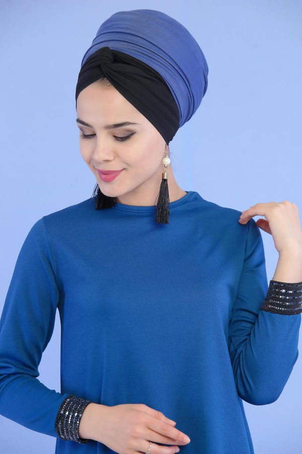 Düz Orta Kadın Mavi Pullu Tunik Mavi - 02 6996 - 6996