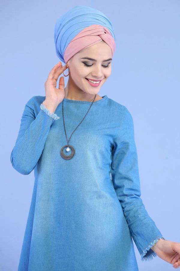 Düz Orta Kadın Mavi Kot Tunik Mavi - 02 7035 - 7035