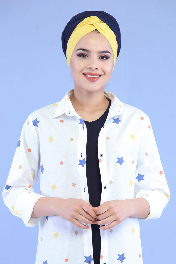 Düz Orta Kadın Beyaz Yıldızlı Tunik Beyaz - 02 7067 - 7067 BEYAZ