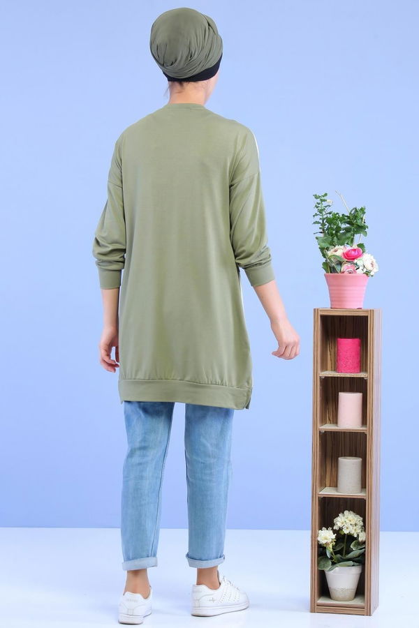 Düz Orta Kadın Yeşil Tunik Yeşil - 02 1457 - 1457