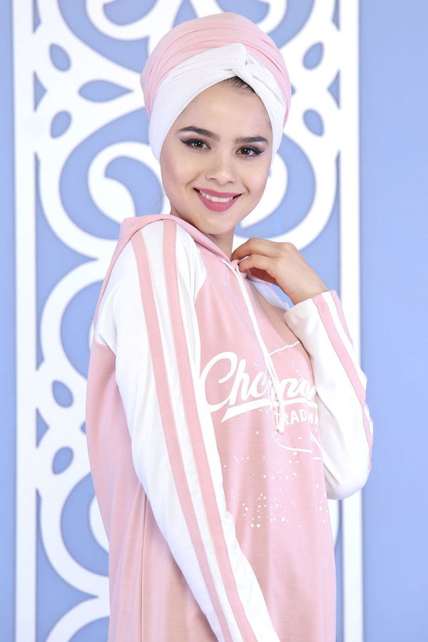 Düz Orta Kadın Pembe Tunik Pudra 02 1143 - 1143 PEMBE