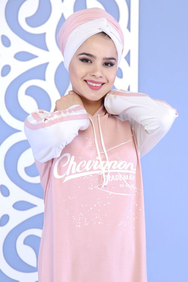 Düz Orta Kadın Pembe Tunik Pudra 02 1143 - 1143 PEMBE