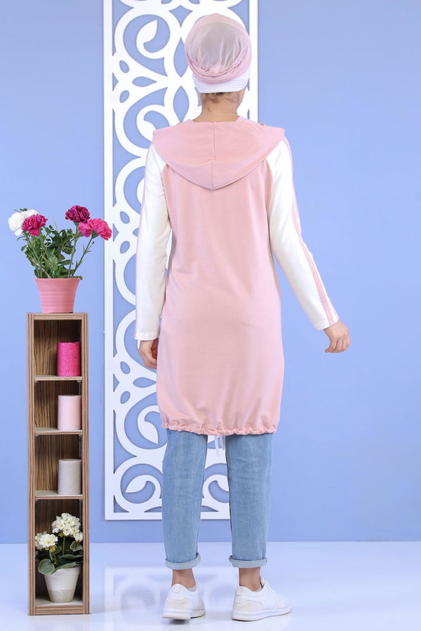 Düz Orta Kadın Pembe Tunik Pudra 02 1143 - 1143 PEMBE