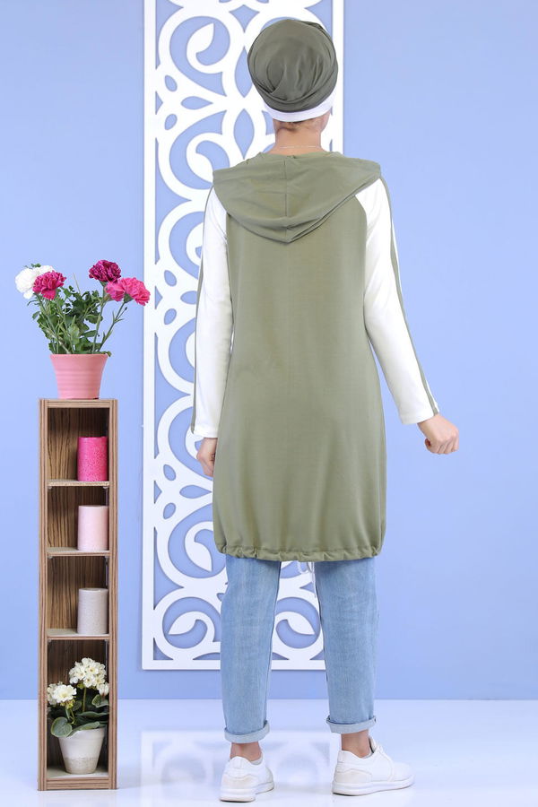 Düz Orta Kadın Haki Tunik Haki 02 1143 - 1143 HAKİ