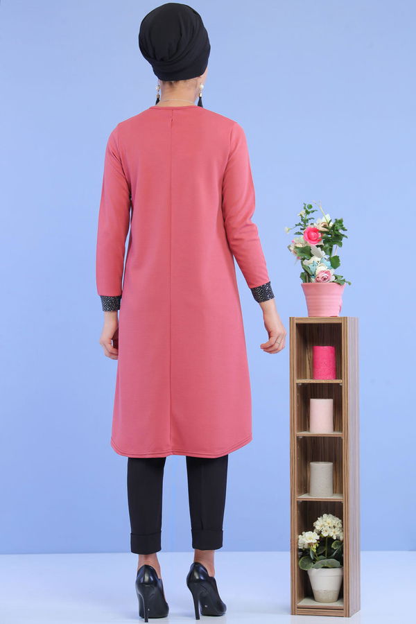 Düz Orta Kadın Pembe Pullu Tunik Pembe - 02 6996 - 6996