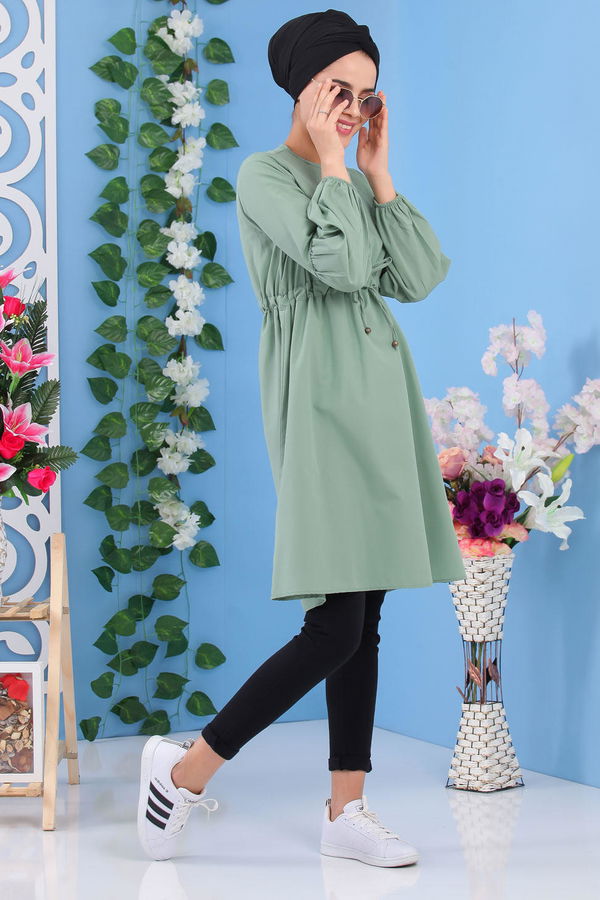 Düz Orta Kadın Yeşil Tunik Mint - 02 7176 - 7176 YEŞİL
