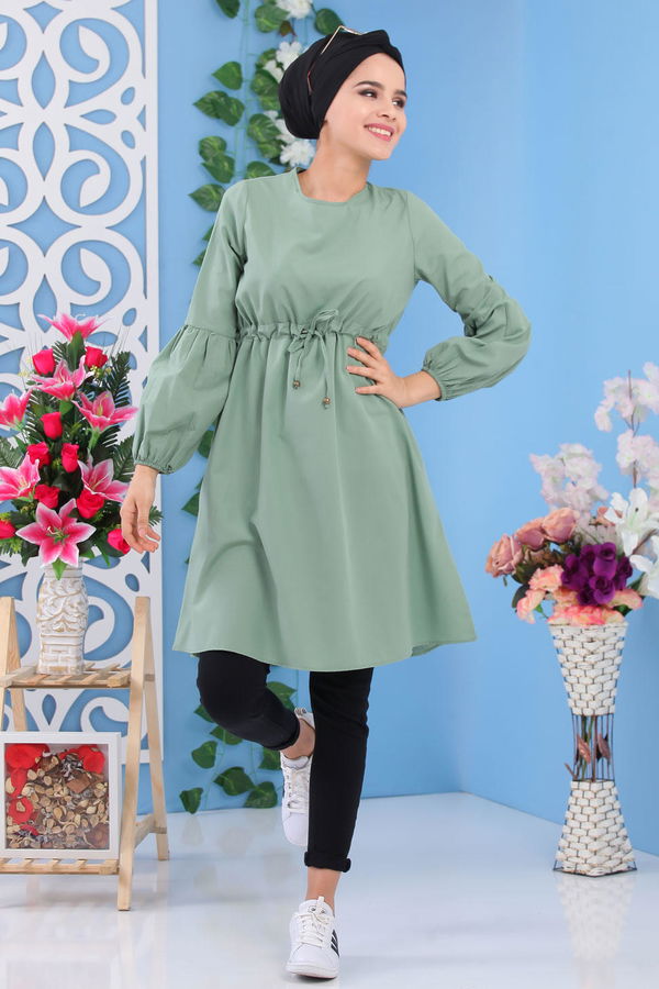Düz Orta Kadın Yeşil Tunik Mint - 02 7176 - 7176 YEŞİL