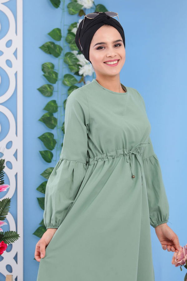 Düz Orta Kadın Yeşil Tunik Mint - 02 7176 - 7176 YEŞİL