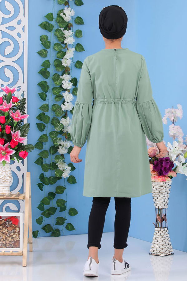 Düz Orta Kadın Yeşil Tunik Mint - 02 7176 - 7176 YEŞİL