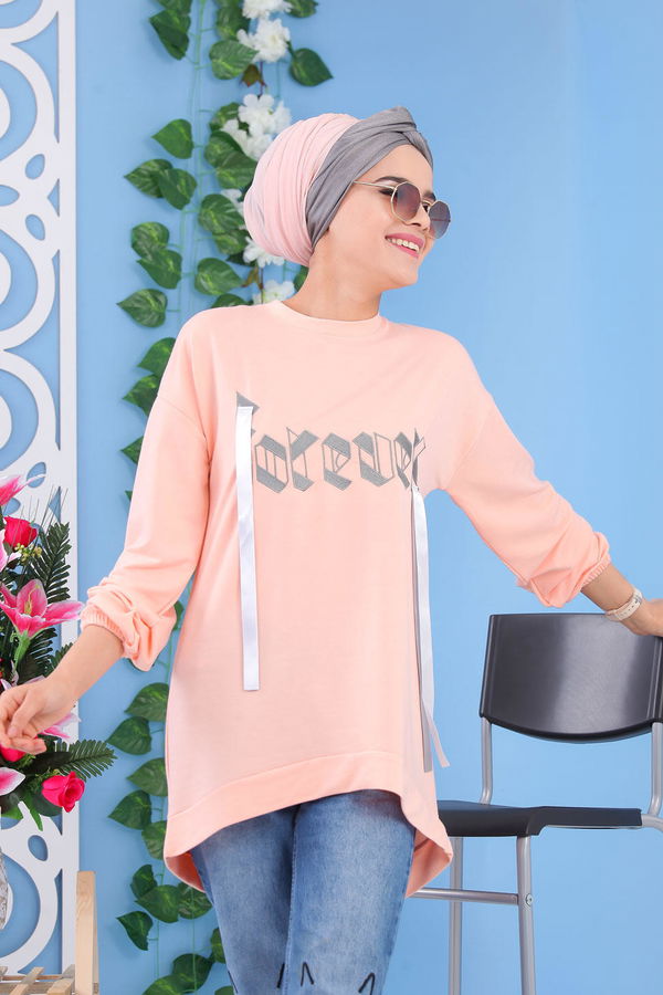 Düz Orta Kadın Pembe Tunik Pembe - 02 1463 - 1463