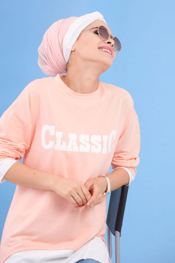 Düz Orta Kadın Pembe Tunik Pembe - 02 1464 - 1464