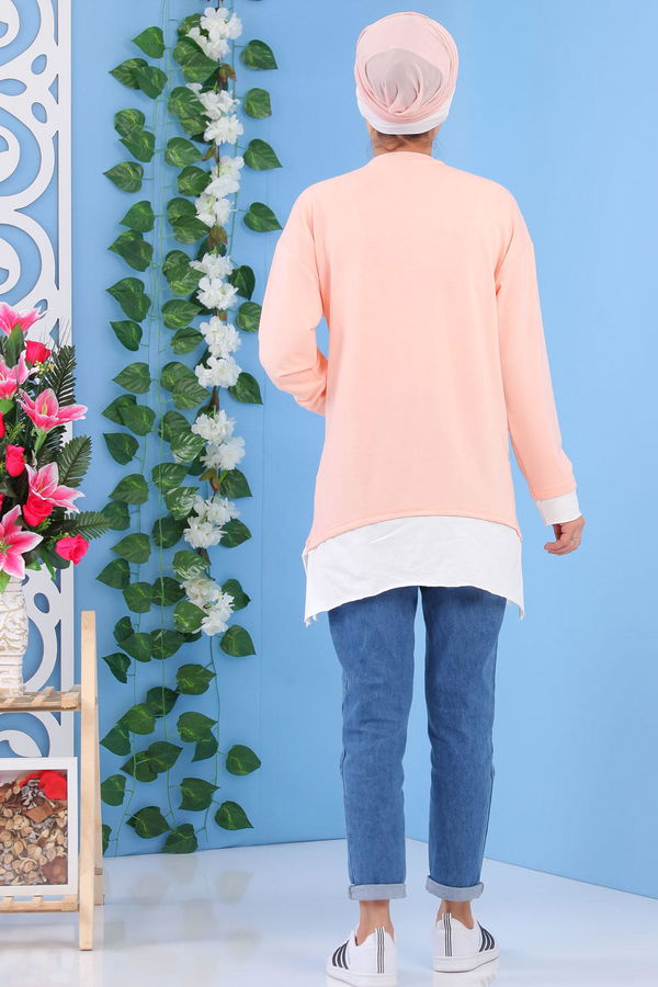 Düz Orta Kadın Pembe Tunik Pembe - 02 1464 - 1464