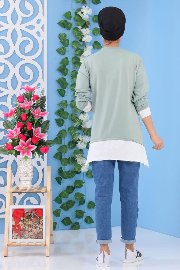 Düz Orta Kadın Yeşil Tunik Yeşil - 02 1464 - 1464