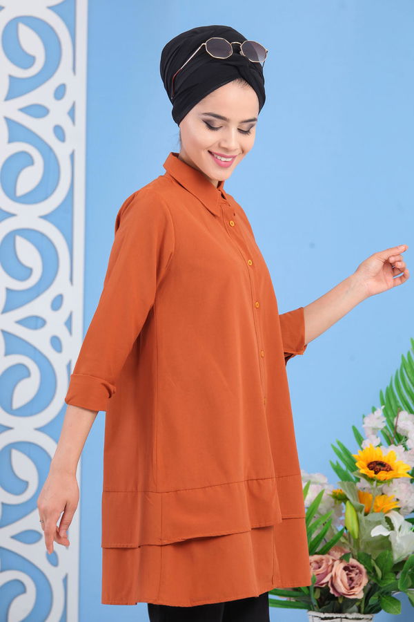 Düz Orta Kadın Kiremit Tunik Kiremit - 02 7282 - 7282