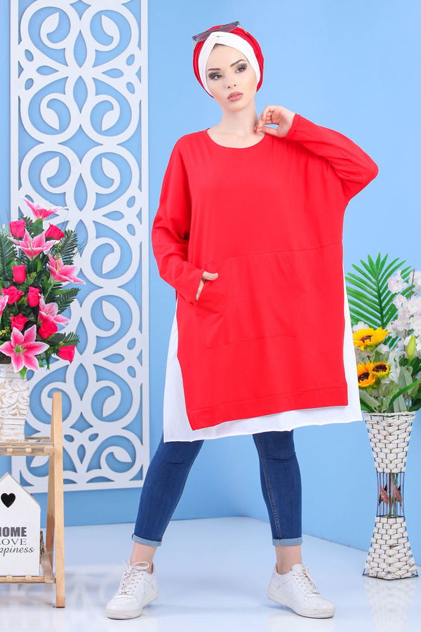 Düz Orta Kadın Kırmızı Tunik Kırmızı - 02 7331 - 7331