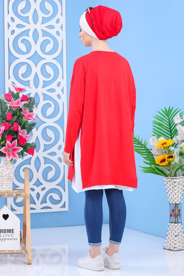 Düz Orta Kadın Kırmızı Tunik Kırmızı - 02 7331 - 7331