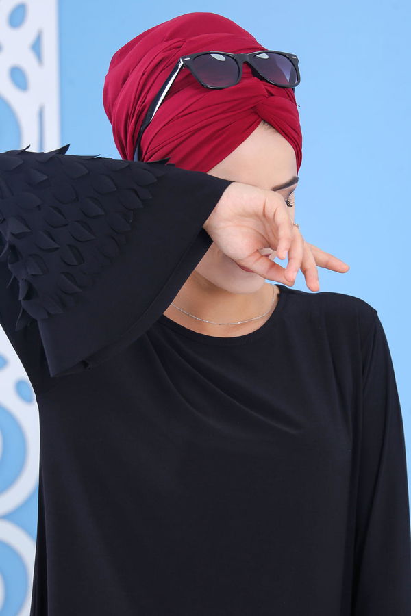 Düz Orta Kadın Siyah Tunik Siyah  - 7337
